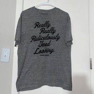 Gray Zoolander Really Really Ridiculously Good Looking Graphic Movie T-shirt L